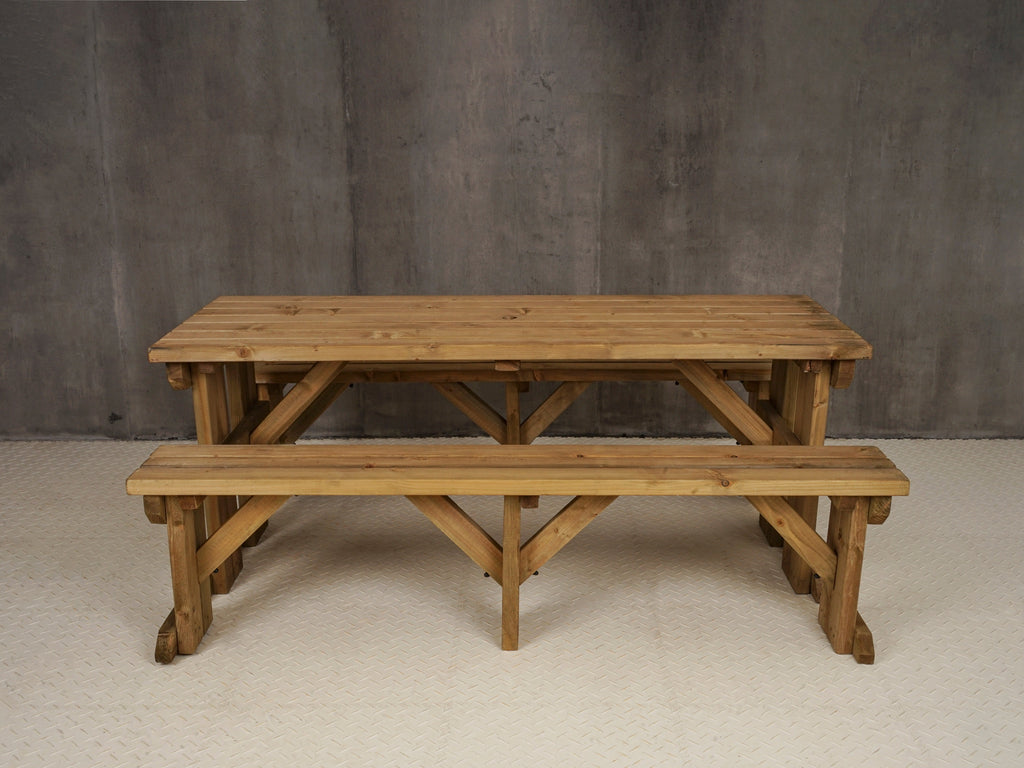 Aspen Picnic Table and Benches Set - Rustic Finish