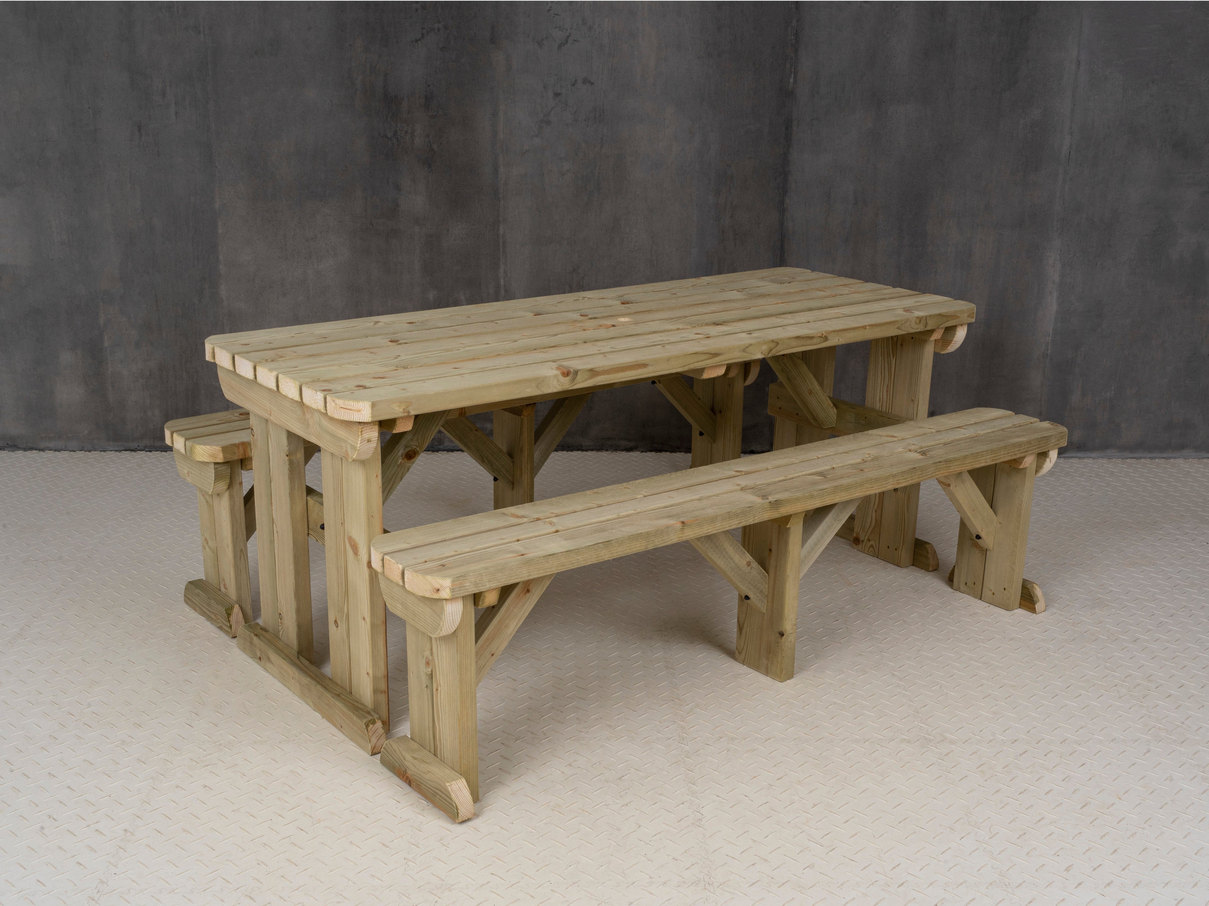 Aspen Rounded Picnic Table and Benches Set