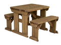 Aspen Rounded Picnic Table and Benches Set - Rustic Finish