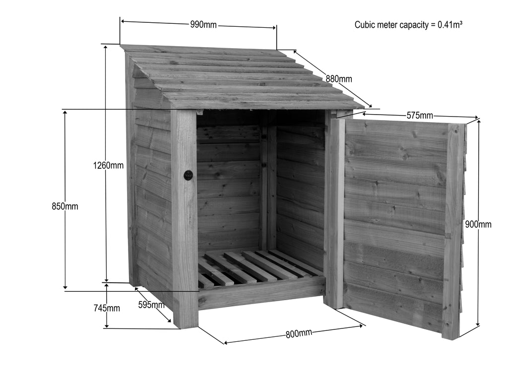 Wooden Garden Tool Storage W-99cm, H-126cm or 180cm, D-88cm