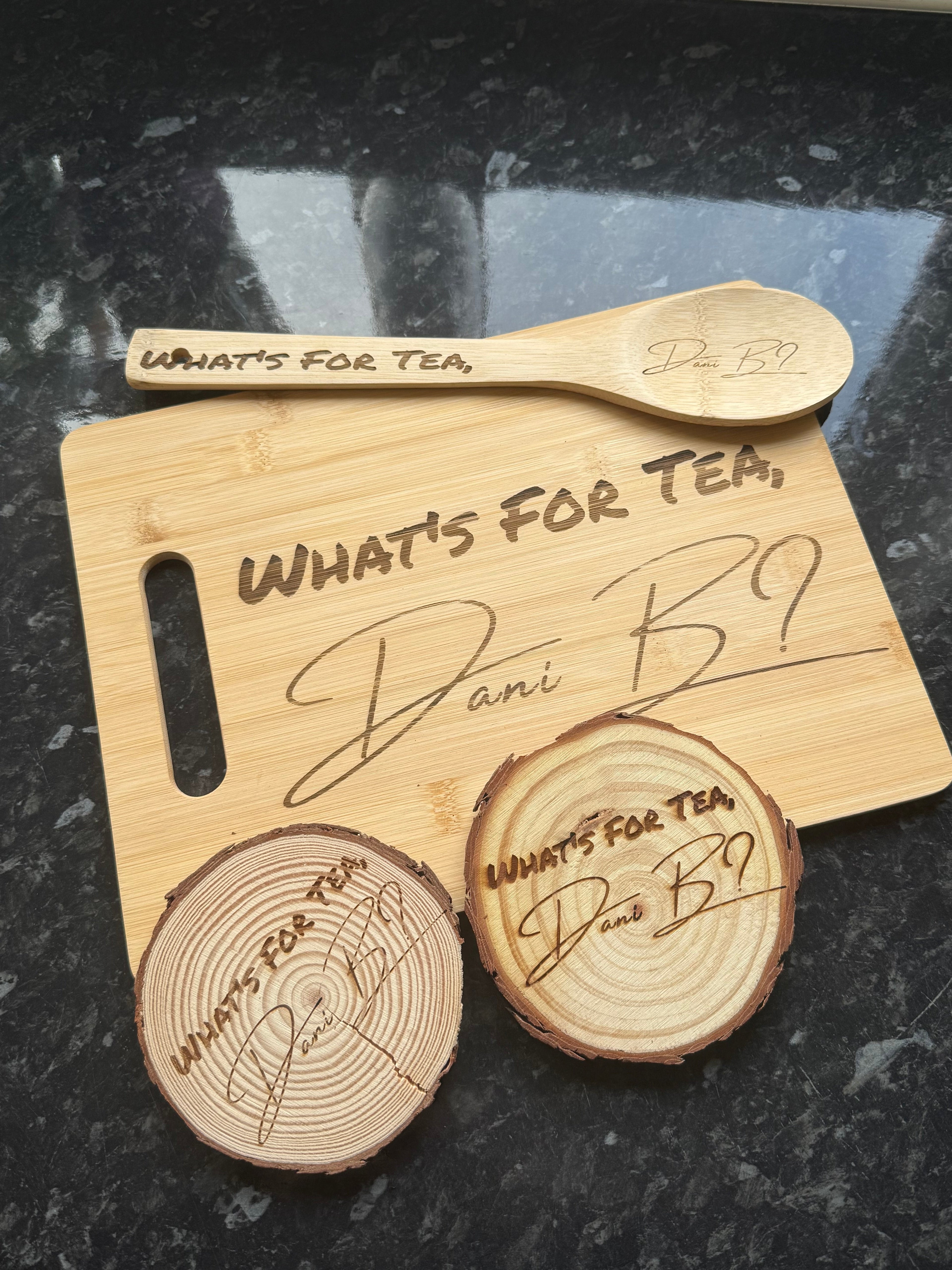 Dani B x Big Sals Side Saver Kitchen Bundle – Apron, Worktop Savers & Engraved Chopping Board