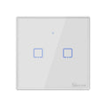 Sonoff T2 Touch 86mm Tempered Glass Panel Wall Switch Smart Home Light Touch Switch, Compatible with Alexa and Google Home, AC 100V-240V, UK Plug, 86mm/ 2 UK Plug