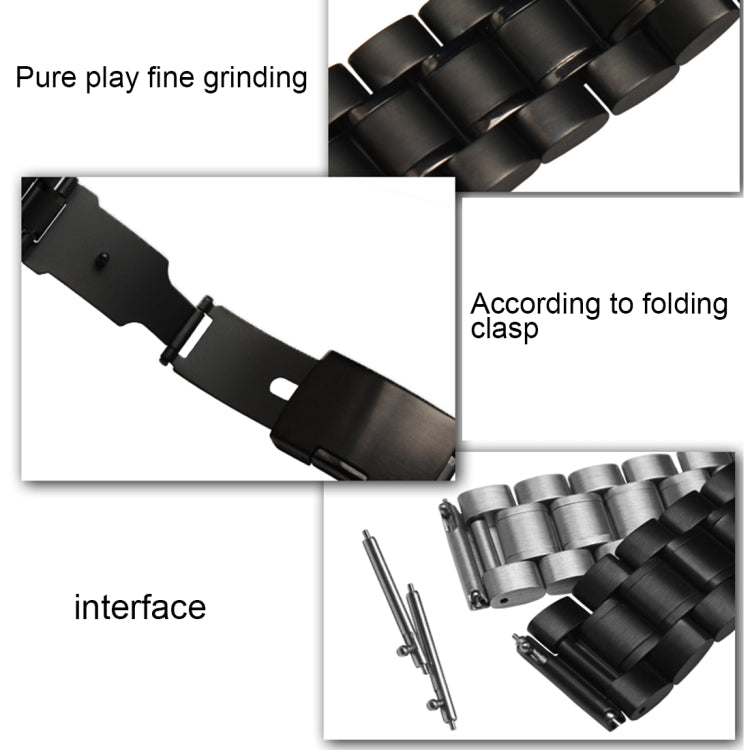 For Fitbit Blaze Smart Watch Butterfly Buckle 3 Beads Stainless Steel Watchband