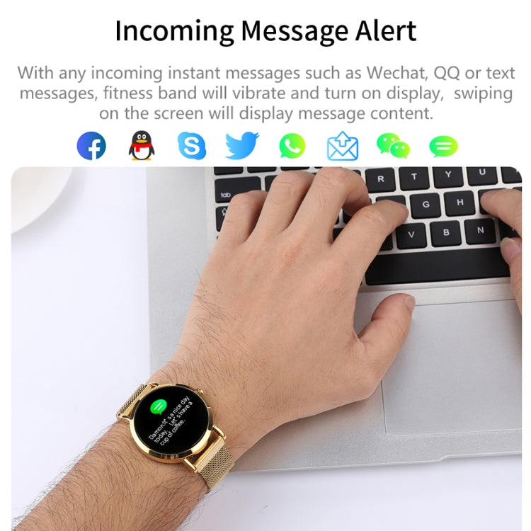 CV08C 1.0 inch TFT Color Screen Steel Watch Band Smart Bracelet, Support Call Reminder/ Heart Rate Monitoring /Blood Pressure Monitoring/ Sleep Monitoring/Blood Oxygen Monitoring