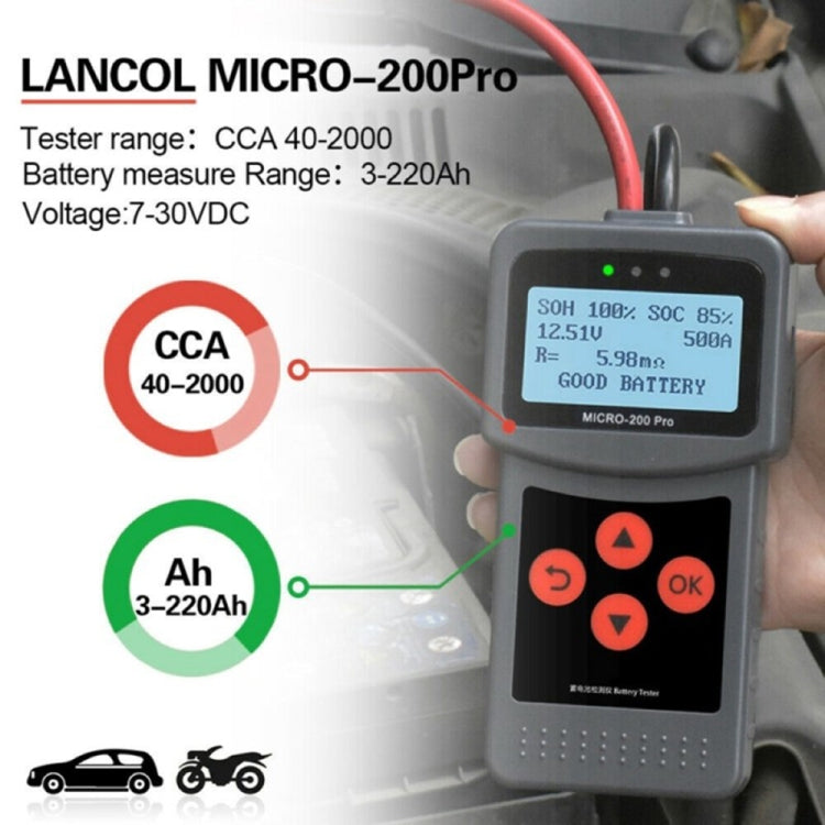MICRO-200 PRO Car Battery Tester Battery Internal Resistance Life Analyzer, Western European Version, MICRO-200 PRO, Western European