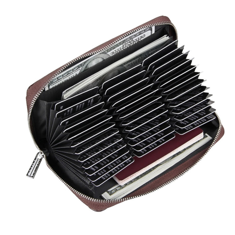 Antimagnetic RFID Large Capacity Long Style Genuine Leather Passport Package / Multifunctional and Many Card Slots Card Package