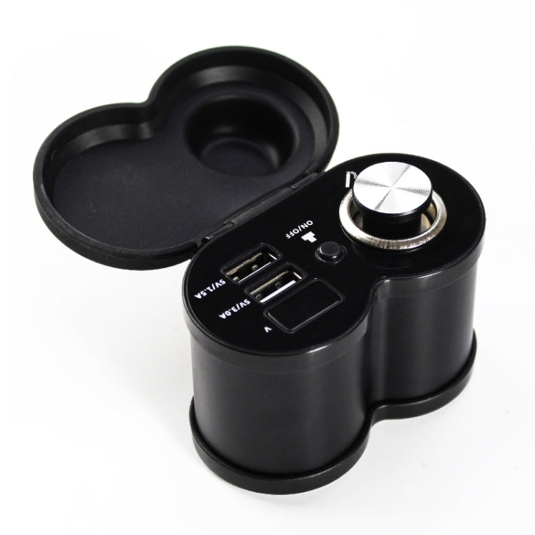 Portable Motorcycle Aluminum Alloy Dual USB Charger Cigarette Lighter