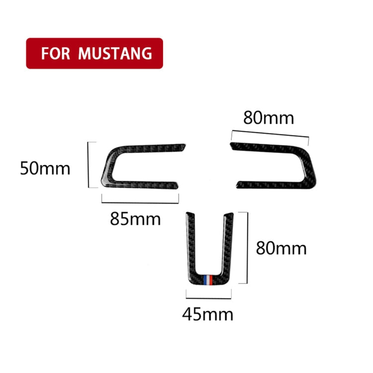 Car USA Color Carbon Fiber Steering Wheel Decorative Sticker for Ford Mustang 2015-2017, Steering Wheel