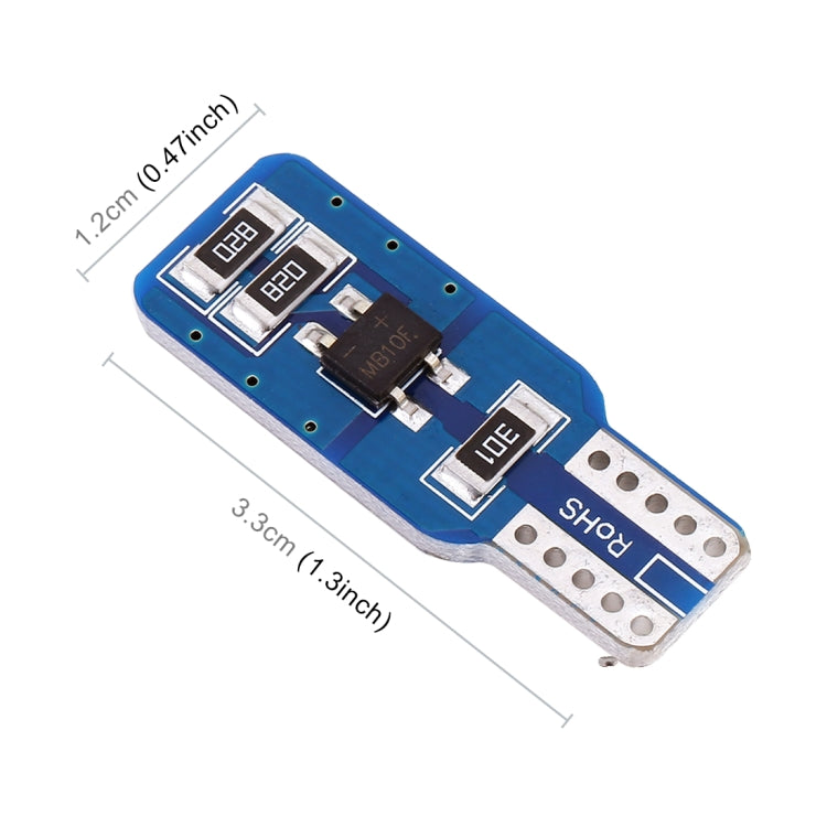 2 PCS T10 / W5W / 168 / 194 DC12V 1.2W 6000K 80LM 33LEDs SMD-3014 Car Reading Lamp Clearance Light, with Decoder, T10 / W5W / 168 / 194
