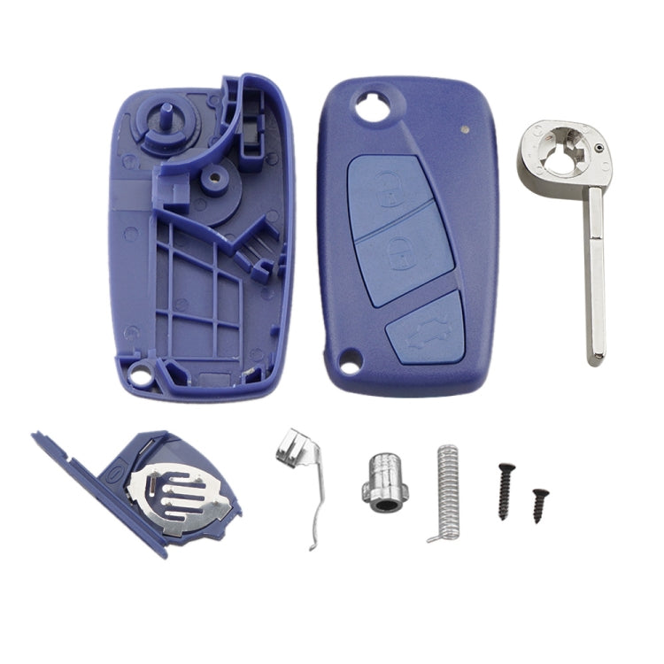 For FIAT Car Keys Replacement 3 Buttons Car Key Case with Side Battery Holder, Blue, Black