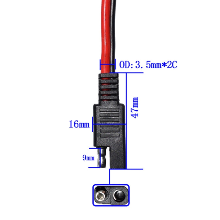 SAE One to Two Connection Extension Cable Car Power Cord, SAE One to Two