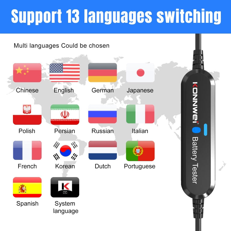 KONNWEI BK100 X431 BST360 Car Bluetooth Battery Tester, BK100 (Black), BK100