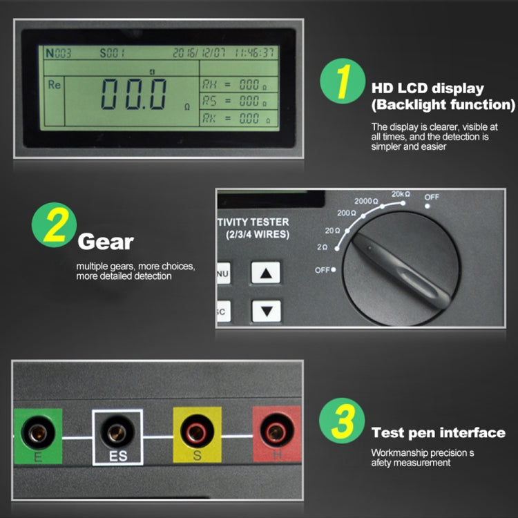 DUOYI DY4300 Higher Accuracy Digital Ground Resistance Tester, DY4300