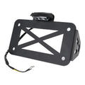 Motorcycle American Cruise Retro License Plate Holder with Light, License Plate Holder