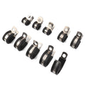 10 PCS Car Rubber Cushion Pipe Clamps Stainless Steel Clamps, Size: 9/8 inch (28mm), Size: 9/8 inch (28mm)