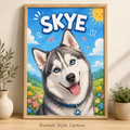 Personalised Pet Portrait Poster – Cartoon, Graffiti or Vintage
