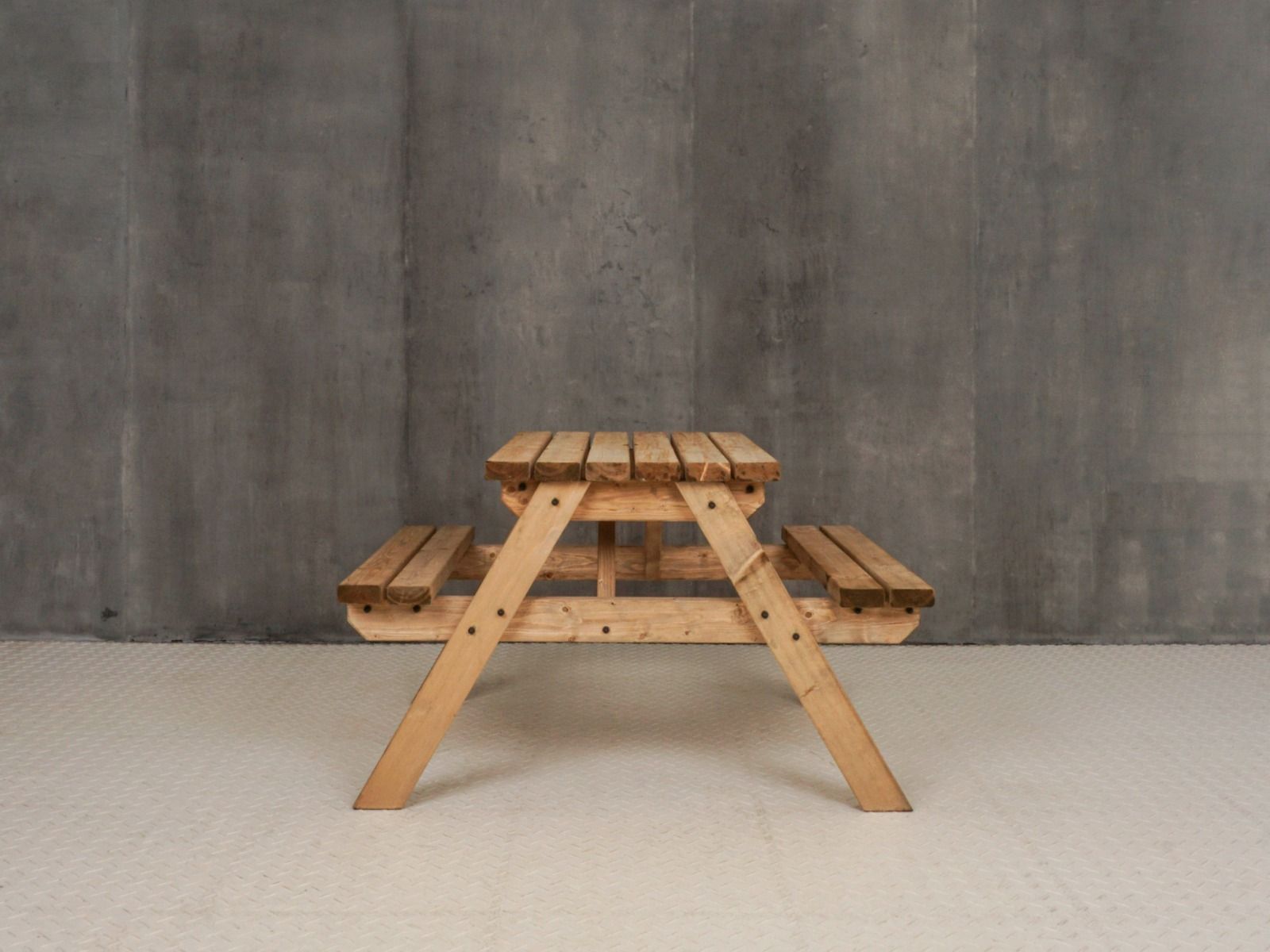 Classic Pub Style Picnic Bench and Table - Rustic Finish