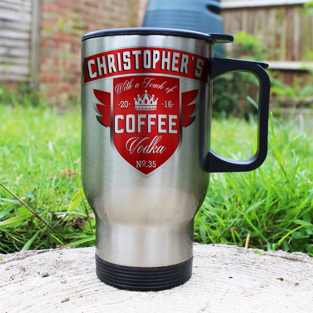 Personalised Coffee With Vodka Travel Mug