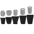 5 in 1 SLR Camera Lens Package Thickening Shockproof Neoprene Lens Storage Bag Sticky Deduction, 5 in 1