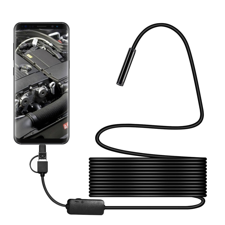 Y101 8mm Spiral Head 3 In 1 Waterproof Digital Endoscope Inspection Camera, Length: 2m Hard Cable, Length: 2m Hard Cable