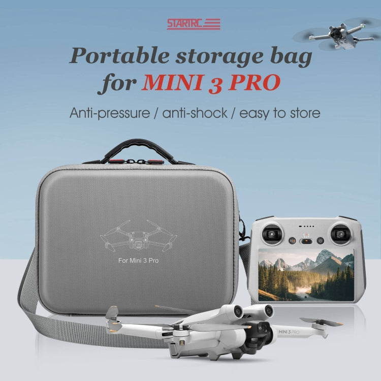 For DJI Mini 3 Pro / RC with Screen STARTRC Waterproof Shoulder Storage Bag Handbag(Grey)