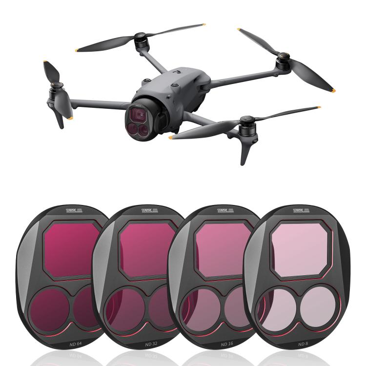 For DJI Mavic 4 Pro STARTRC 4 in 1 ND8 ND16 ND32 ND64 Lens Filter Kit, ND8 ND16 ND32 ND64