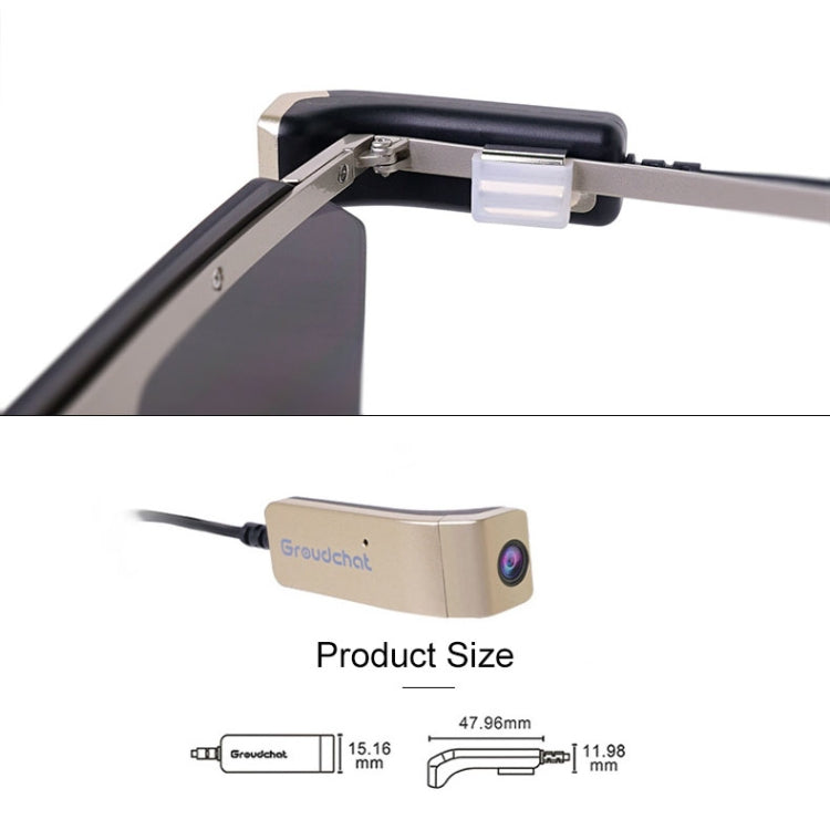 Groudchat JP1DV1 1080P HD Smart Camera Mobile Phone USB Live Camera for Glasses Legs, Built-in Sound-absorbing and Noise-reducing Microphone(Gold)