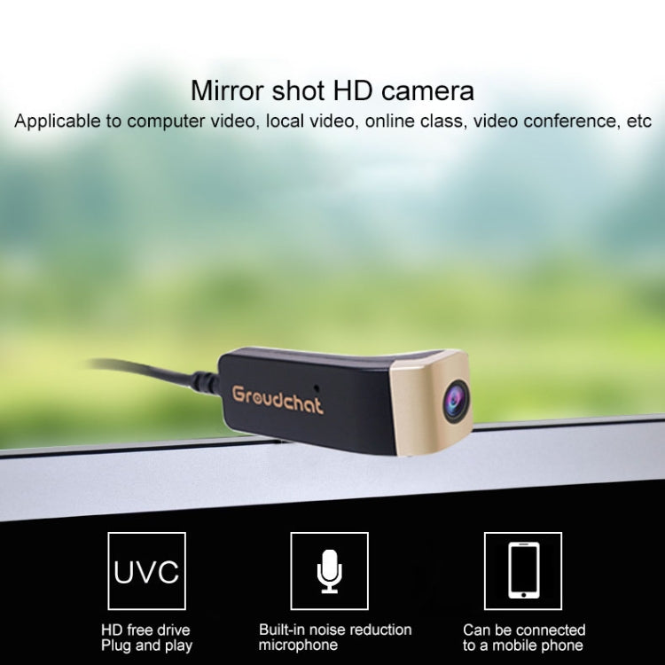 Groudchat JP1DV1 1080P HD USB Camera with Built-in Mic (Gold & Black)