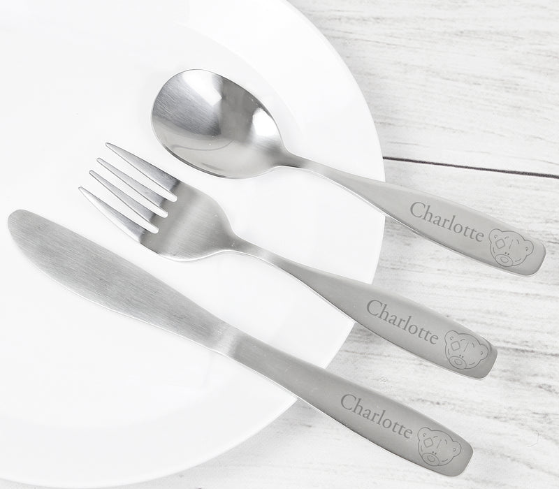 Personalised Tiny Tatty Teddy 3 Piece Cutlery Set