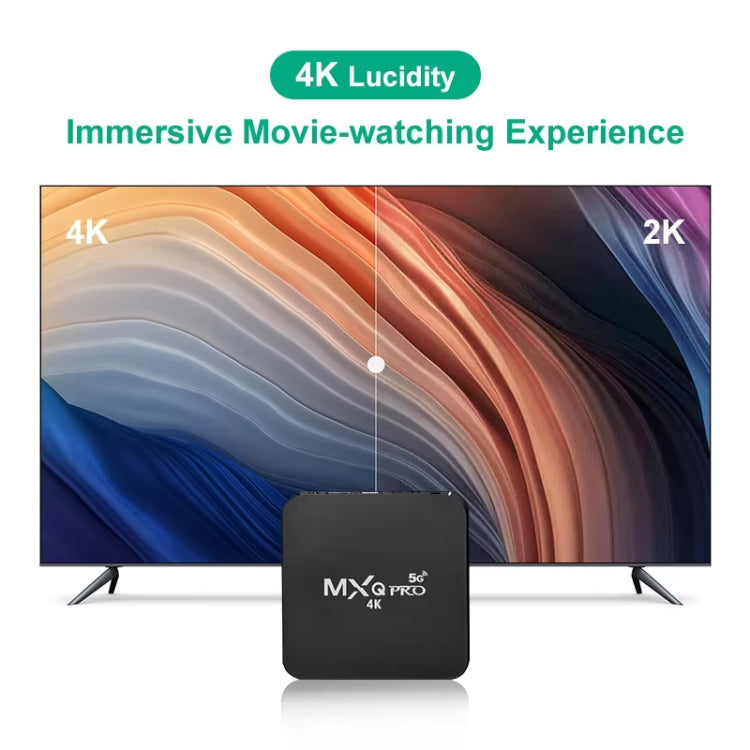 MXQ 4K HD Media Player, RK3229 Quad Core, Android 9.0, 1GB RAM, 8GB ROM, HDMI, WiFi, EU Plug