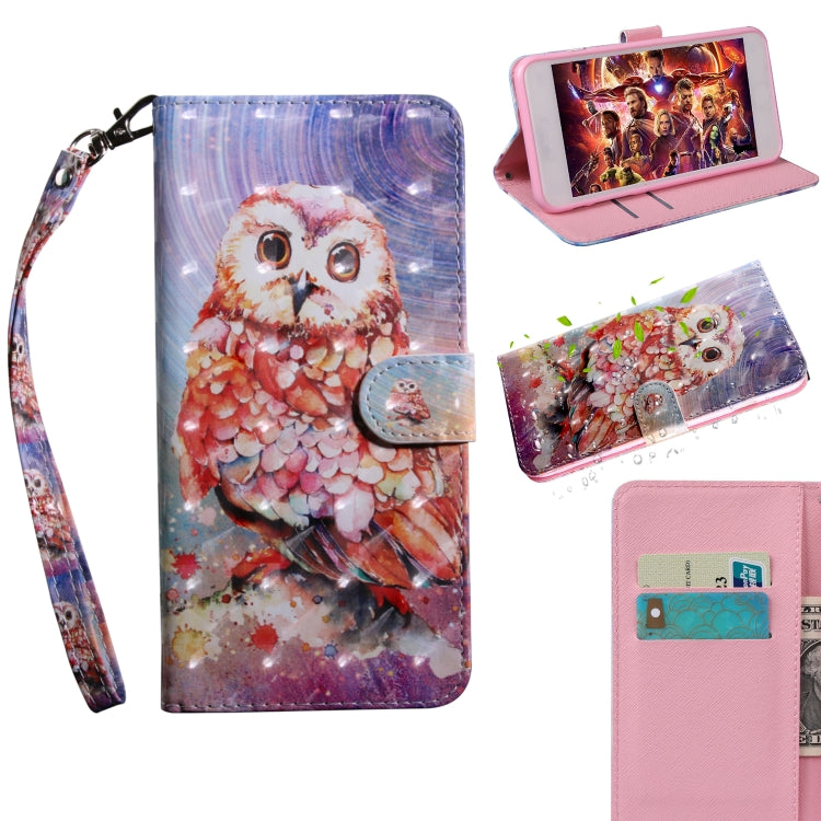 3D Painting Pattern Coloured Drawing Horizontal Flip TPU + PU Leather Case with Holder & Card Slots & Wallet, For Huawei Honor 20i, For Huawei Honor 10i
