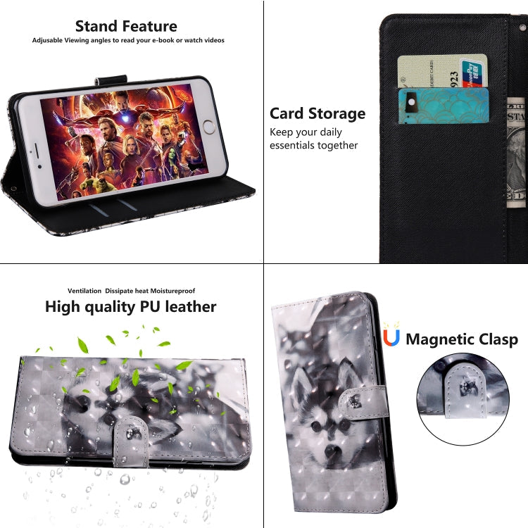 3D Painting Pattern Coloured Drawing Horizontal Flip TPU + PU Leather Case with Holder & Card Slots & Wallet, For Huawei Honor 9 Lite, For Honor 9 Lite