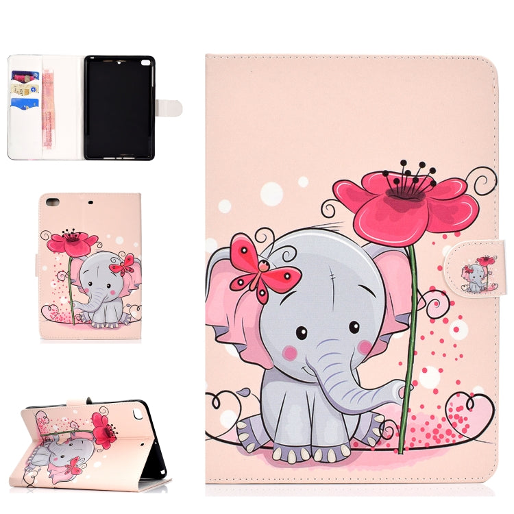 Colored Pattern Drawing Horizontal Flip PU Leather Case with Three-folding Holder & Sleep / Wake-up Function, For Mini 1 / 2 / 3 / 4