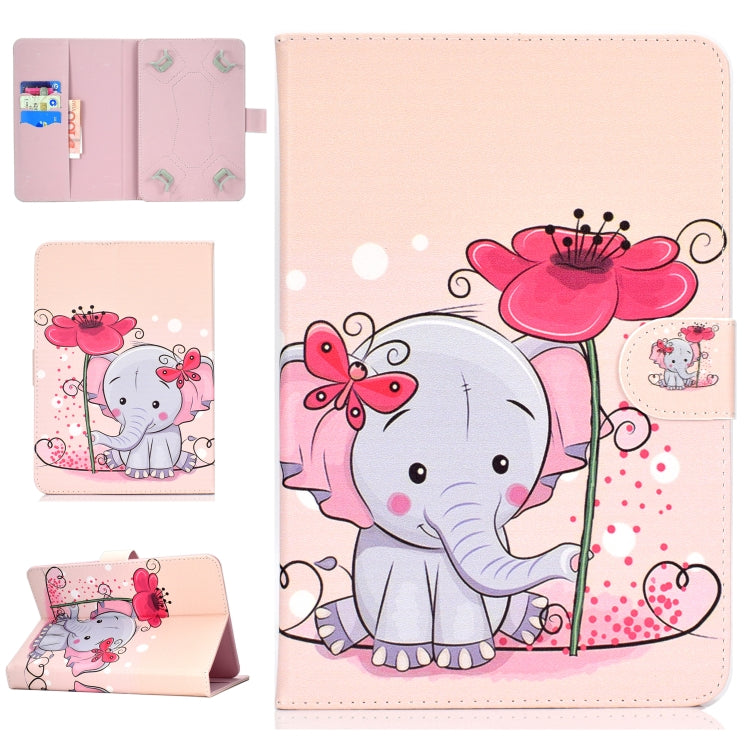 Colored Pattern Drawing Horizontal Flip PU Leather Case with Three-folding Holder & Sleep / Wake-up Function, For 7 inch Tablet PC, For 8 inch Tablet PC