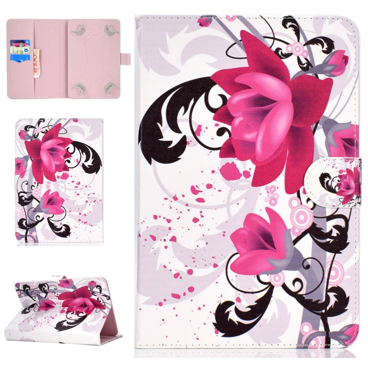 Colored Pattern Drawing Horizontal Flip PU Leather Case with Three-folding Holder & Sleep / Wake-up Function, For 7 inch Tablet PC, For 8 inch Tablet PC