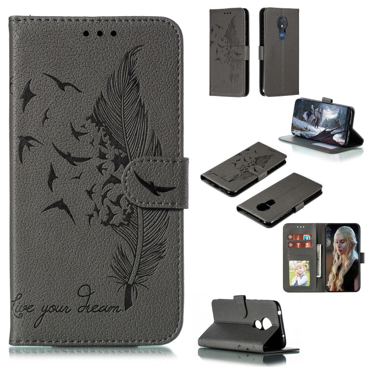 Feather Pattern Litchi Texture Horizontal Flip Leather Case with Wallet & Holder & Card Slots, For Motorola One Pro, For Motorola Moto E6, For Motorola Moto G7 Play, For Motorola Moto G7 Power