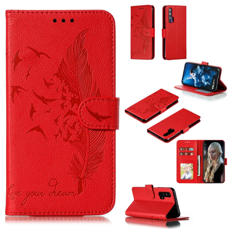 Feather Pattern Litchi Texture Horizontal Flip Leather Case with Wallet & Holder & Card Slots, For Huawei Honor 9X Pro, For Huawei Honor 10i / P Smart+ 2019 / Honor 20i / Honor 10 Lite, For Huawei Honor 20, For Huawei Honor 20 Pro