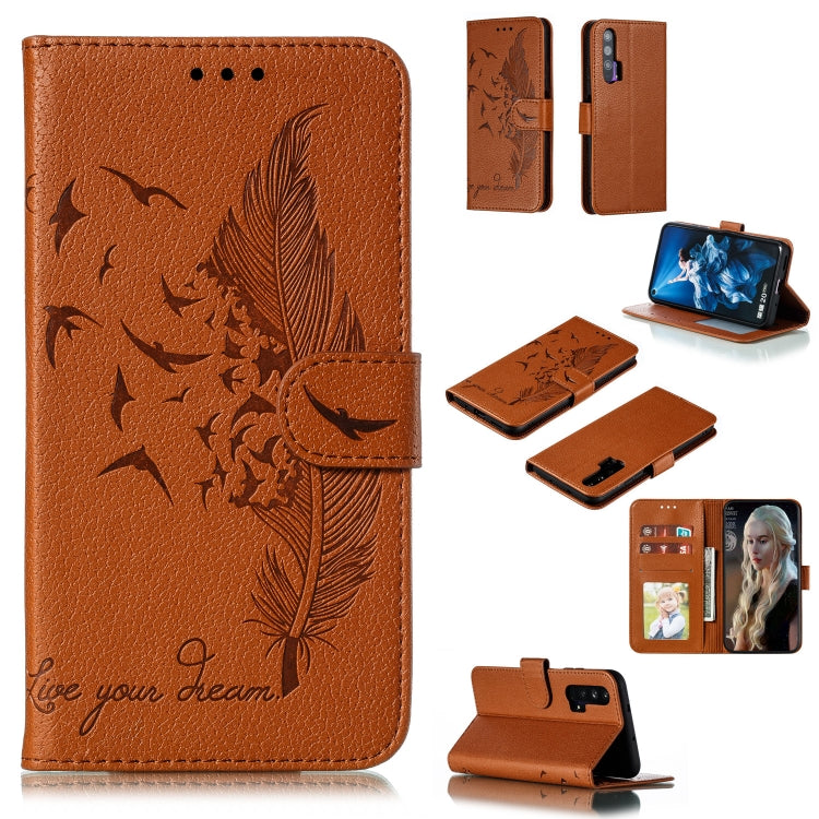 Feather Pattern Litchi Texture Horizontal Flip Leather Case with Wallet & Holder & Card Slots, For Huawei Honor 9X Pro, For Huawei Honor 10i / P Smart+ 2019 / Honor 20i / Honor 10 Lite, For Huawei Honor 20, For Huawei Honor 20 Pro