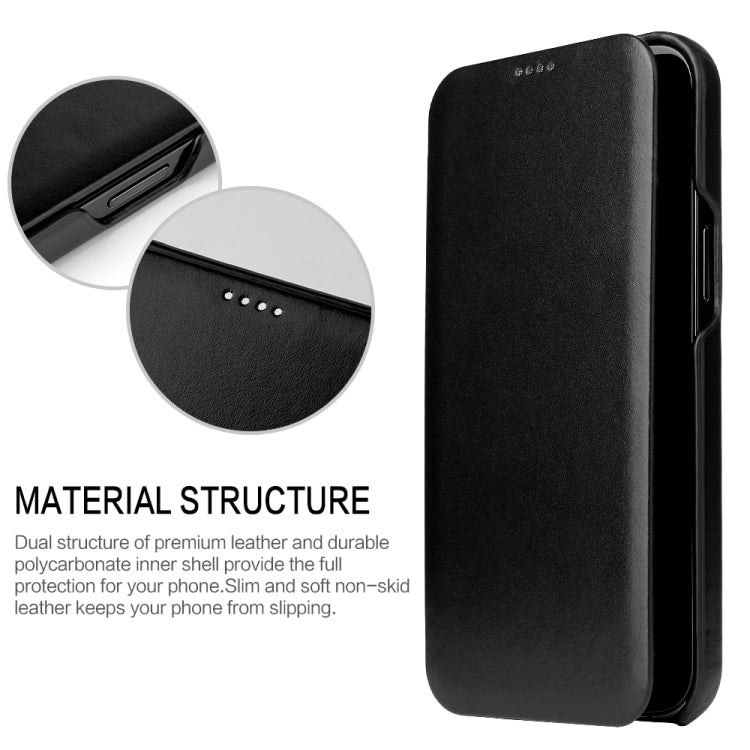 Fierre Shann Business Magnetic Horizontal Flip Genuine Leather Case, For iPhone 12 mini, For iPhone 12 / 12 Pro, For iPhone 12 Pro Max