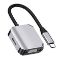 HW-6002 2 In 1 Type-C / USB-C to HDMI + VGA Adapter Converter, HW-6002