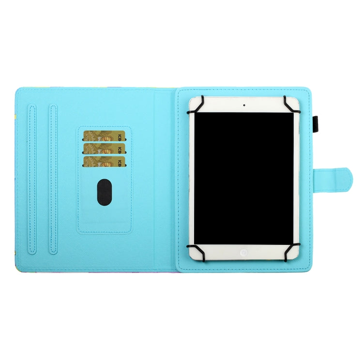 For 8 inch Tablet PC Universal Colored Drawing Horizontal Flip Leather Case with Holder & Card Slots(Skateboard Cat)