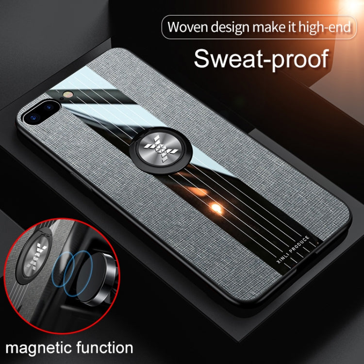 XINLI Stitching Cloth Textue Shockproof TPU Protective Case with Ring Holder, For iPhone 8 / 7, For iPhone 8 Plus / 7 Plus, For iPhone X / XS, For iPhone XR, For iPhone XS Max