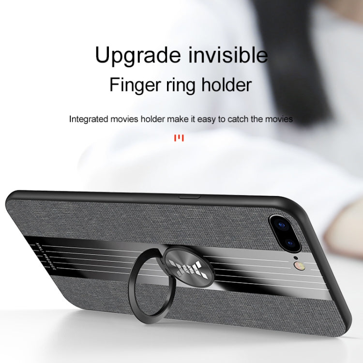 XINLI Stitching Cloth Textue Shockproof TPU Protective Case with Ring Holder, For iPhone 8 / 7, For iPhone 8 Plus / 7 Plus, For iPhone X / XS, For iPhone XR, For iPhone XS Max