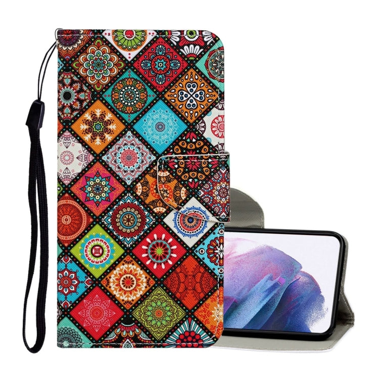 Colored Drawing Pattern Horizontal Flip Leather Case with Holder & Card Slots & Wallet & Lanyard, For Samsung Galaxy S21+ 5G, For Samsung Galaxy S21 Ultra 5G