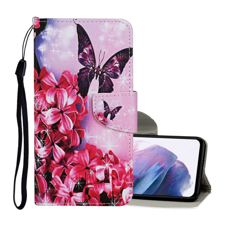 Colored Drawing Pattern Horizontal Flip Leather Case with Holder & Card Slots & Wallet & Lanyard, For Samsung Galaxy S21+ 5G, For Samsung Galaxy S21 Ultra 5G