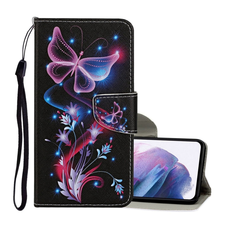 Colored Drawing Pattern Horizontal Flip Leather Case with Holder & Card Slots & Wallet & Lanyard, For Samsung Galaxy S21+ 5G, For Samsung Galaxy S21 Ultra 5G