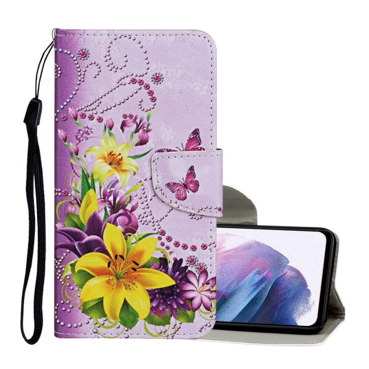 Colored Drawing Pattern Horizontal Flip Leather Case with Holder & Card Slots & Wallet & Lanyard, For Samsung Galaxy S21+ 5G, For Samsung Galaxy S21 Ultra 5G