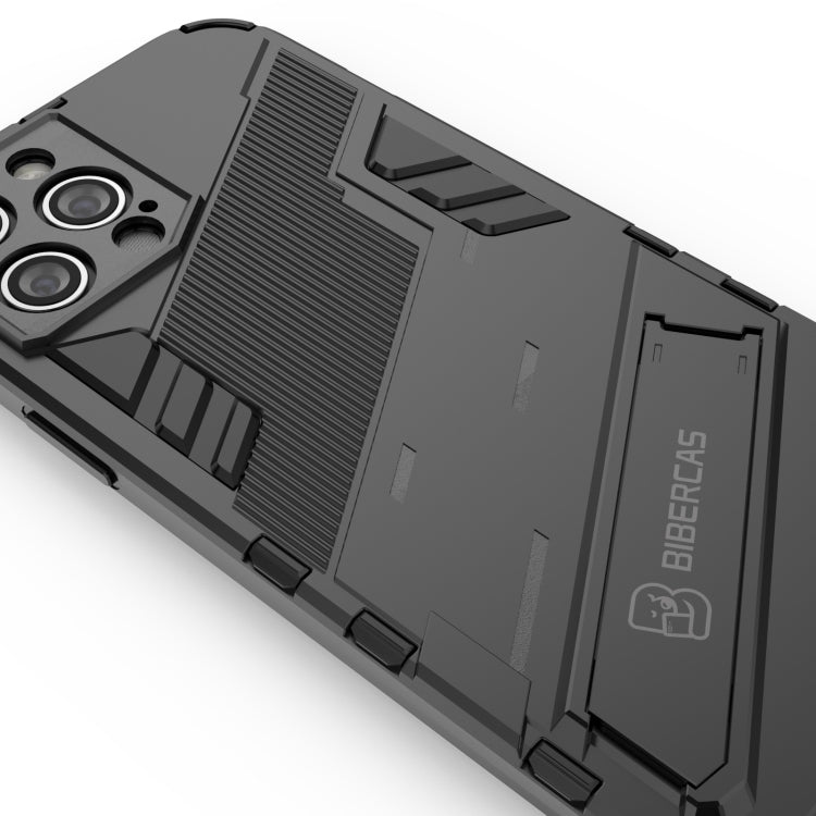 Punk Armor 2 in 1 PC + TPU Shockproof Case with Invisible Holder, For iPhone 12 Pro Max, For iPhone 11 Pro, For iPhone 11