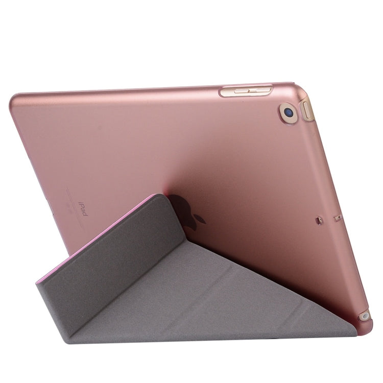 For iPad 10.2 inch Silk Texture Horizontal Deformation Flip Leather Case with Holder
