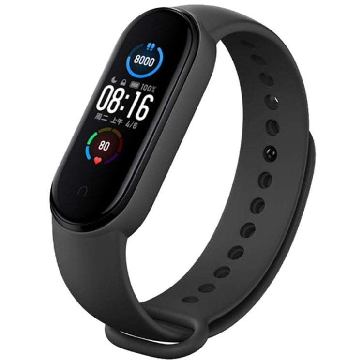 For Xiaomi Mi Band 6 (CA8856) Solid Color Silicone Watch Band(Black)